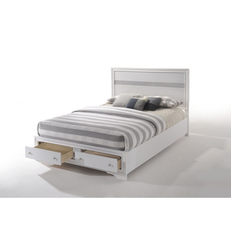 Naima – Queen Bed With Storage – White