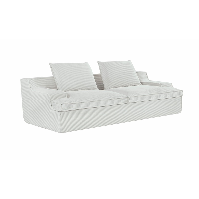 Nimbus – Oversized Full Foam 4 Seater Couch For Living Room Upholstered In Soft Corduroy, Wide Armrests – Ivory