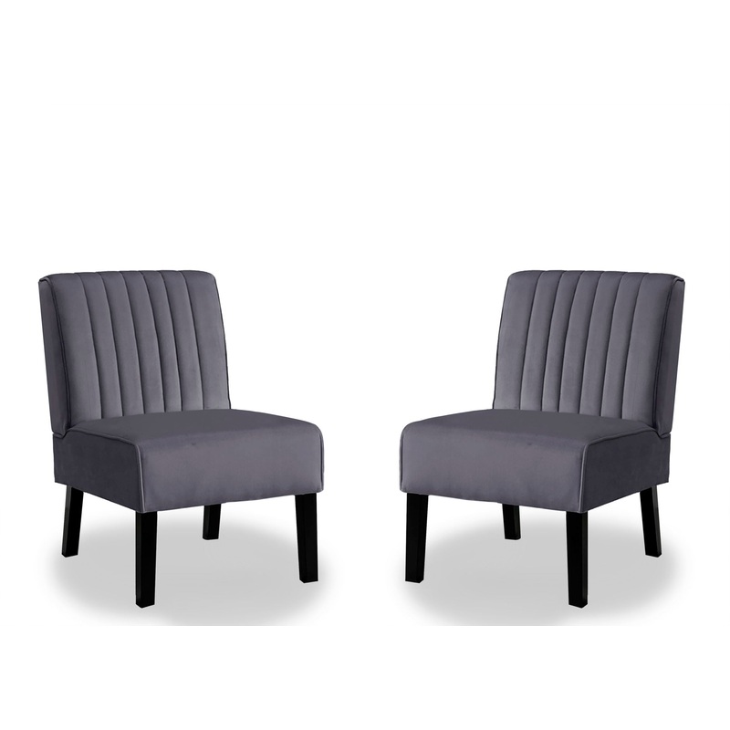 Reese – Mid-Century Modern Accent Chairs With Minimalist Design, Elegant Upholstery And Legs (Set of 2) – Gray