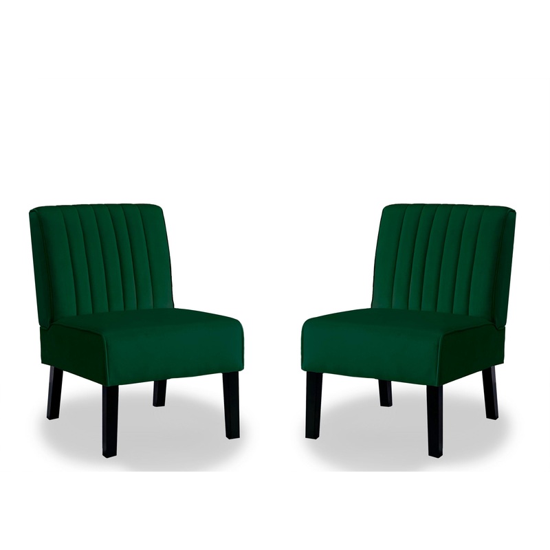 Reese – Mid-Century Modern Accent Chairs With Minimalist Design, Elegant Upholstery And Legs (Set of 2) – Green