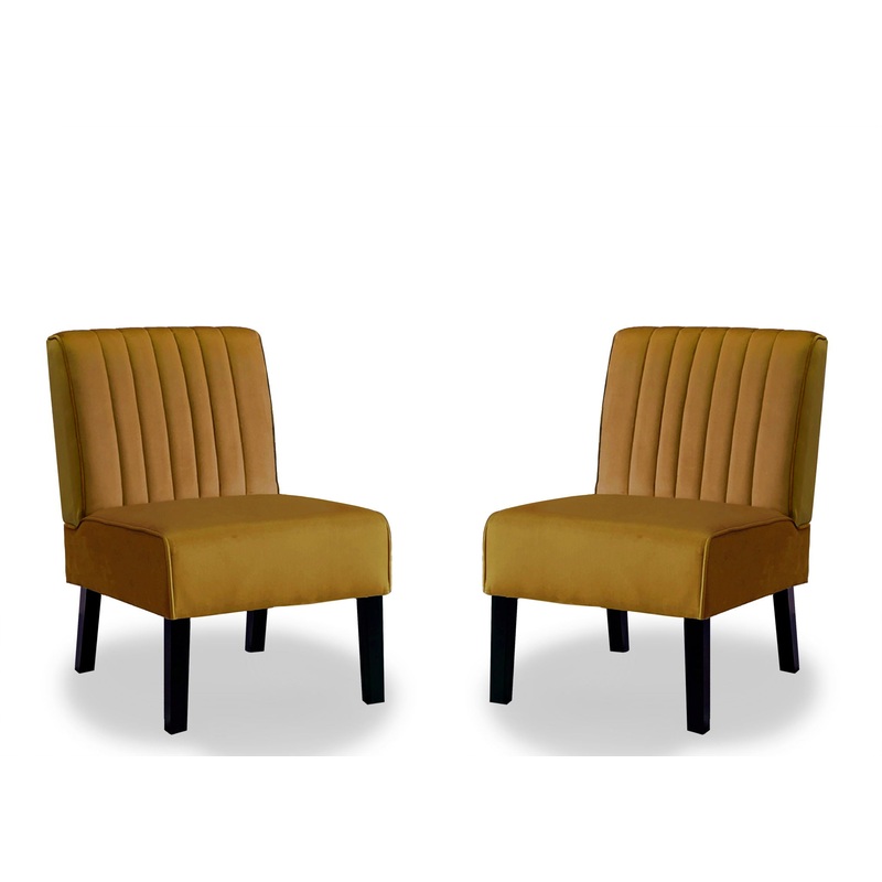 Reese – Mid-Century Modern Accent Chairs With Minimalist Design, Elegant Upholstery And Legs (Set of 2) – Yellow