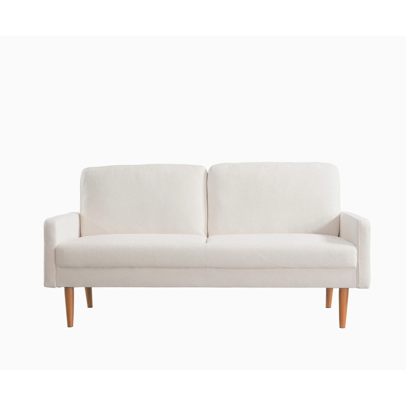 Sofa, European Style With Sleek Design, Modern & Vintage Flair, Upholstered 3 Seater Couch – Ivory