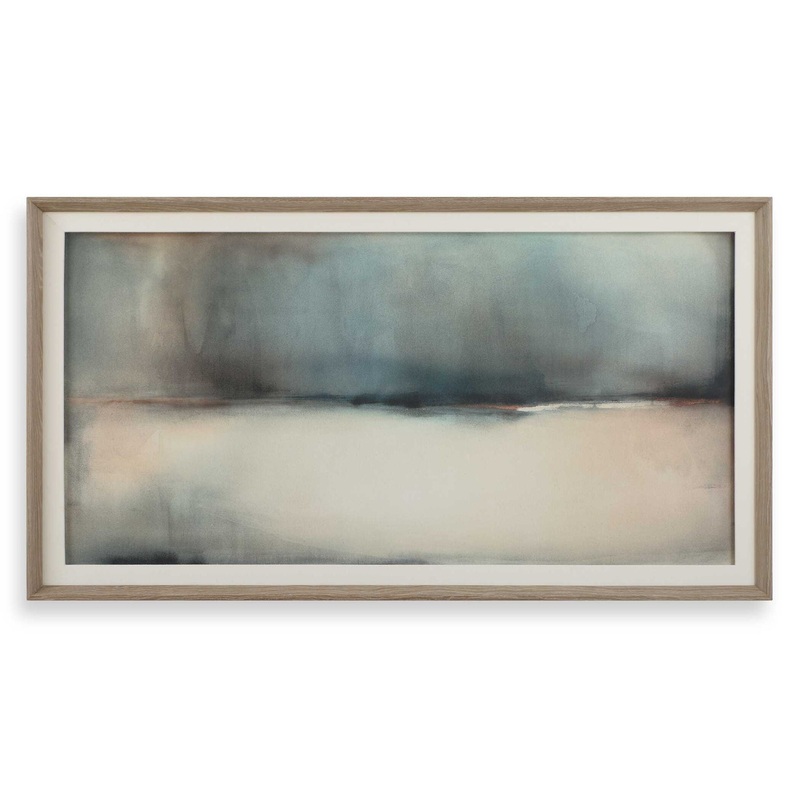 Deep Rains – Framed Abstract Print – Light Gray