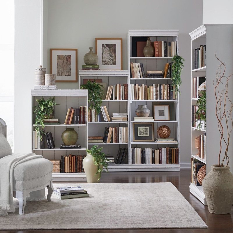 Magnolia Manor – 4 Piece Stepped Bookcase Set – White