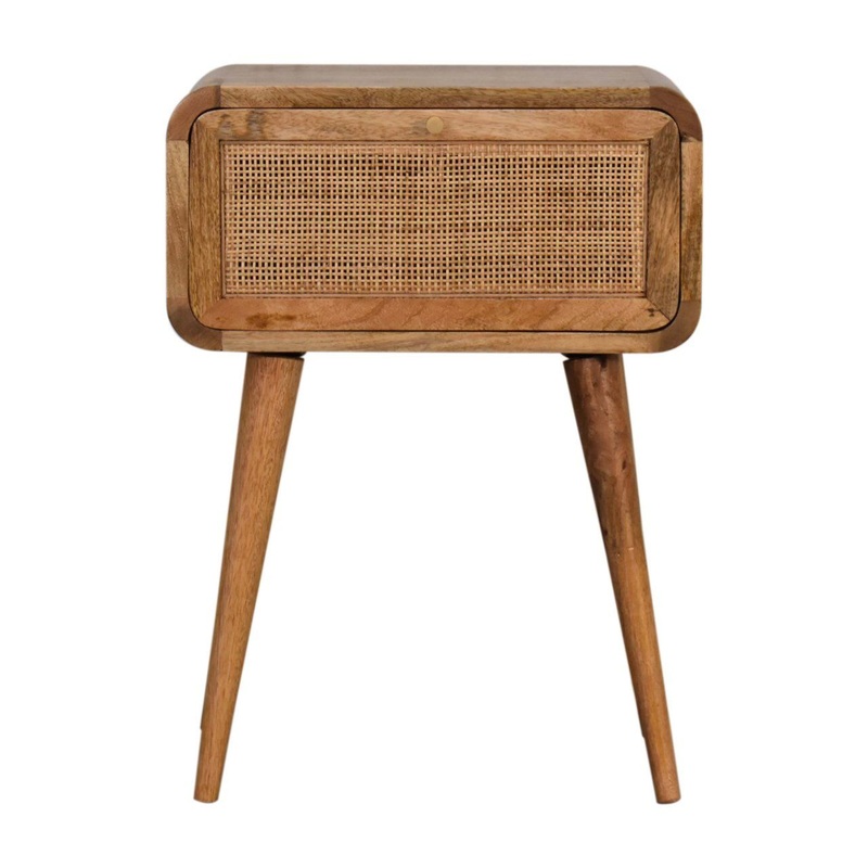 Mini Woven Nightstand – Oak