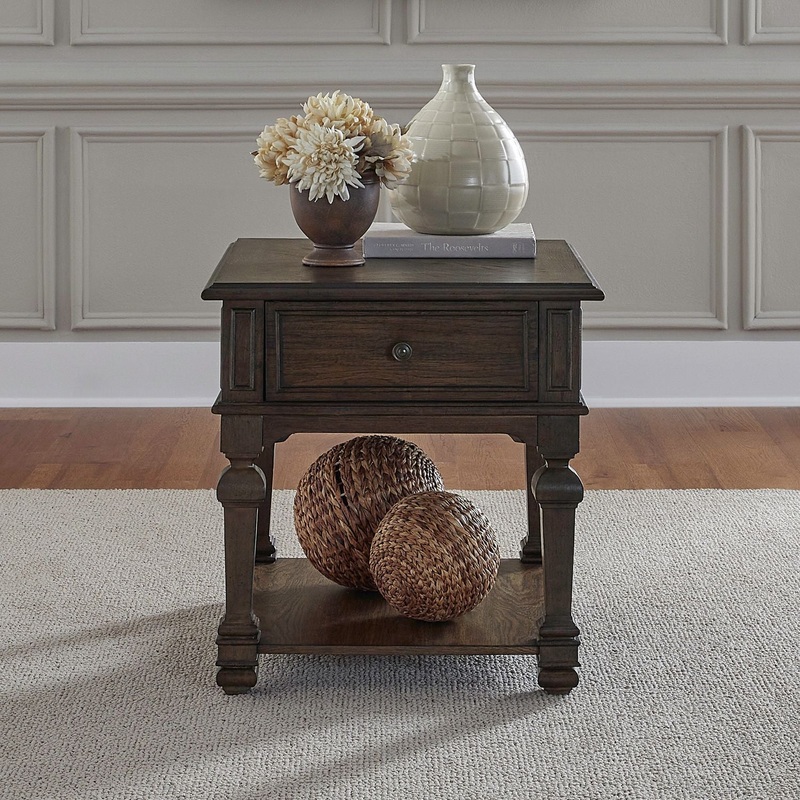 Provence Park – Drawer End Table – Brown