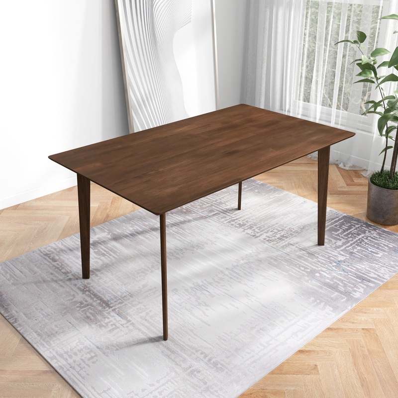 Carlos – Dining Table|White|Dark Brown|29.5″W x 47″D x 29″H|35.5″W x 59.1″D x 29.7″H
