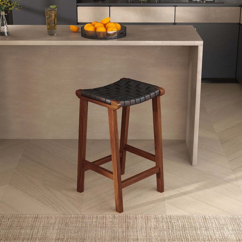 James – Modern Genuine Leather Bar Stool