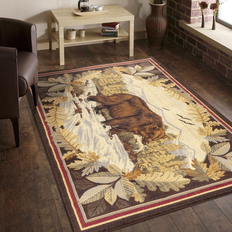 Nature’s Nest – 5’3 X 7’3 Lodge Area Rug – Multi, Brown