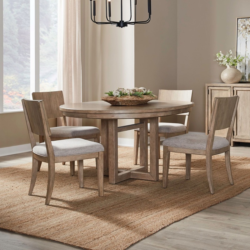 Proximity Place – 5 Piece Pedestal Table Set – Brown