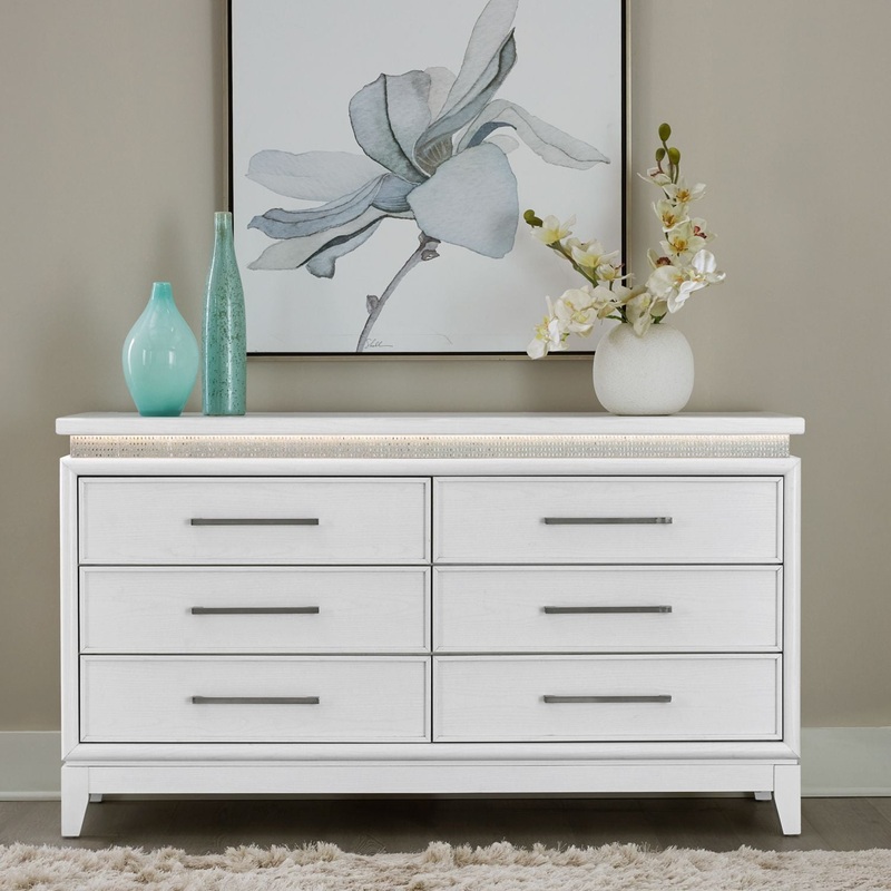 Reflections – 6 Drawer Dresser With Lights – White