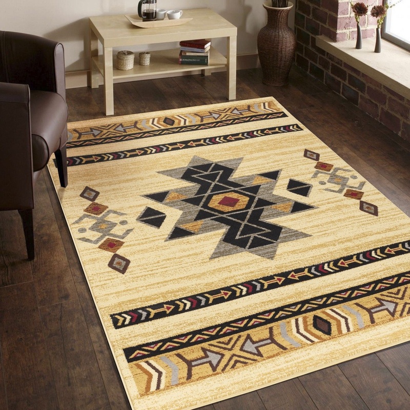Tribes – 5’3 X 7’3 Southwest Area Rug Polypropylene – Cream