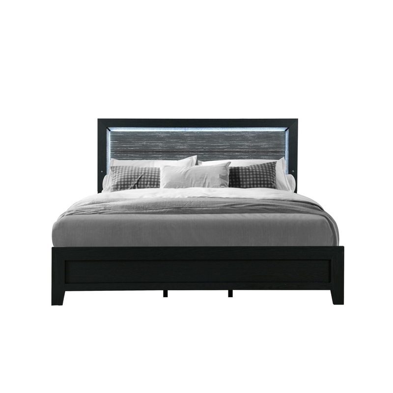 Carlos – Queen Bed With LED – Black