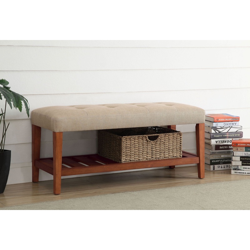 Charla – Upholstered Bench|Beige|Gray|Light Blue|Dark Gray