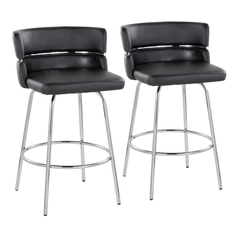 Cinch – Contemporary Fixed Height Counter Stool With Swivel With Round Footrest (Set of 2)