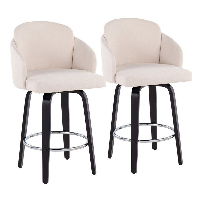 Dahlia – Contemporary Counter Stool Round Footrest (Set of 2)
