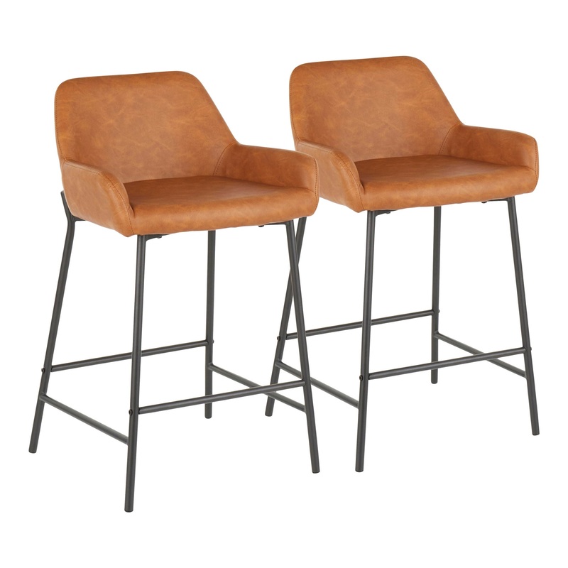 Daniella – Industrial Fixed Height Counter Stool (Set of 2)