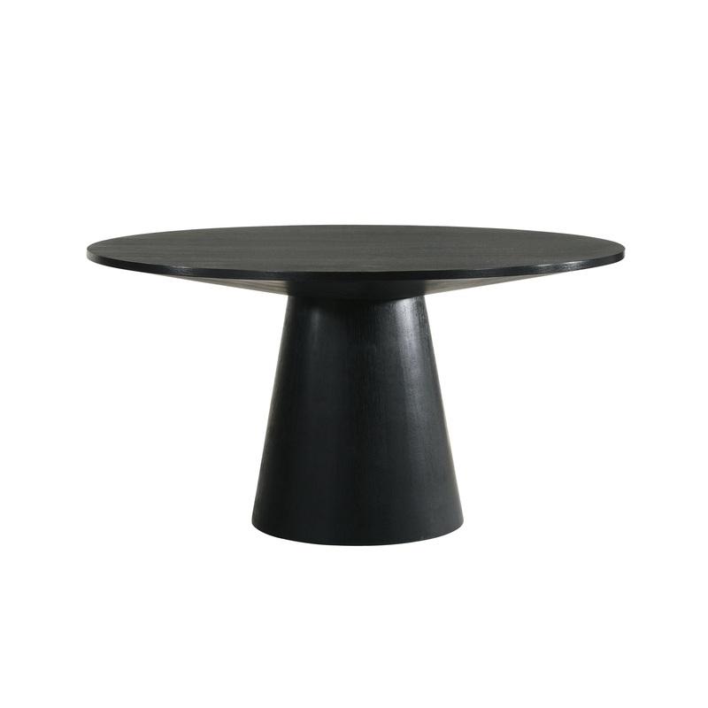 Froja – Manufactured Wood Round Dining Table – Black