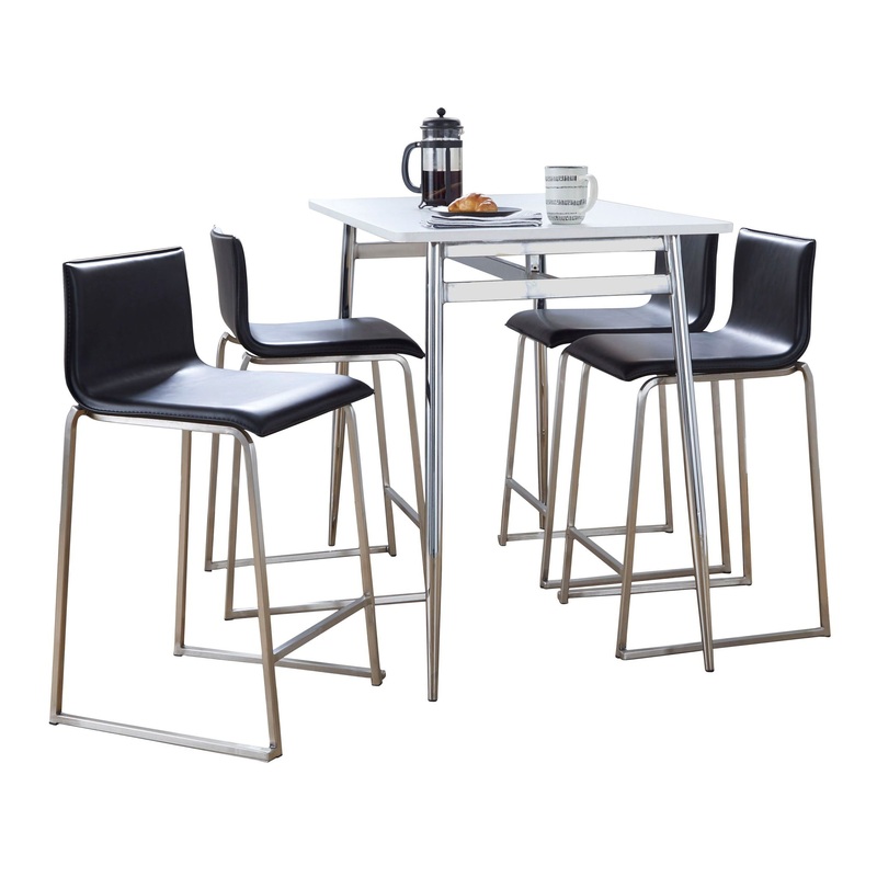 Marcel Mara – 5 Piece Dining Set Upholsted Contemporary Counter Height