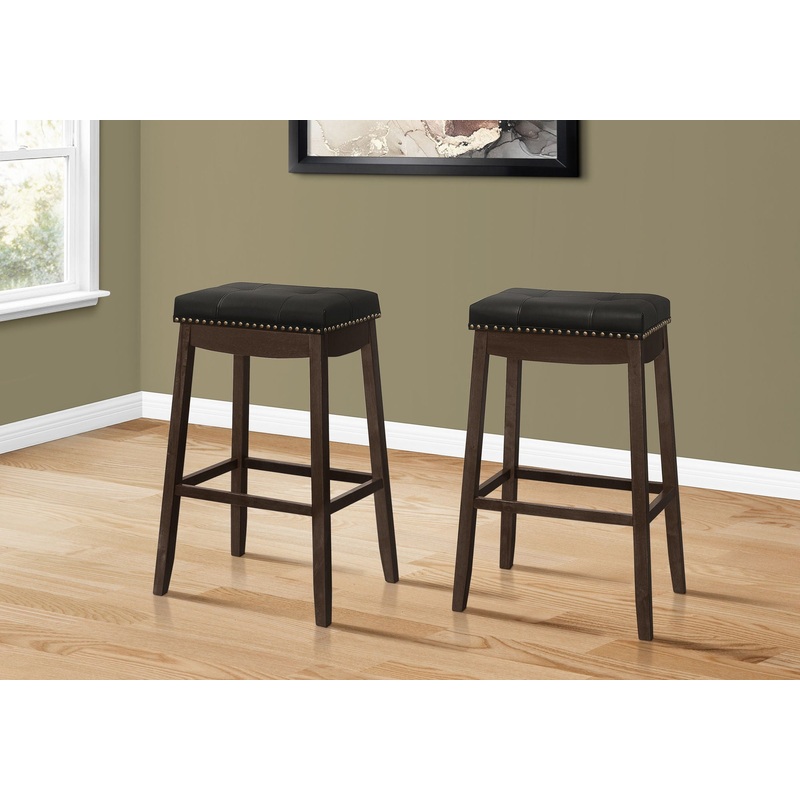 Comfortable Bar Stool, Bar Height, Saddle Seat, Transitional (Set of 2)