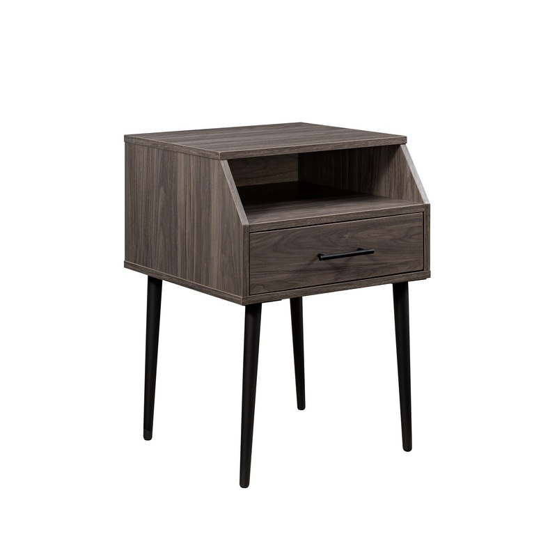 Contemporary Angled Nightstand – Slate Gray