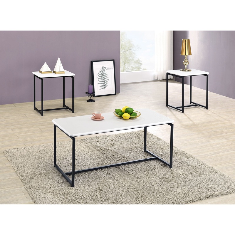 GT – 3 Piece Carbon Fiber Wrap Coffee Table And End Table (Set of 3)