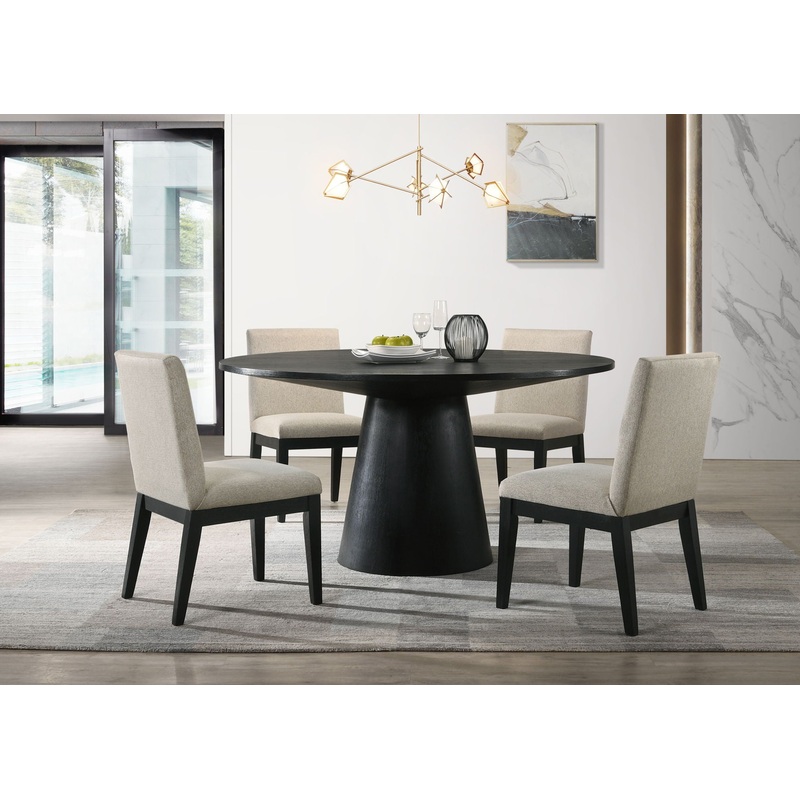 Jasper – Wide Contemporary Round Dining Table Set