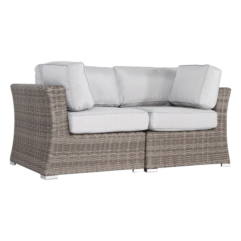 Outdoor Loveseat With Cushions – Gray Mix