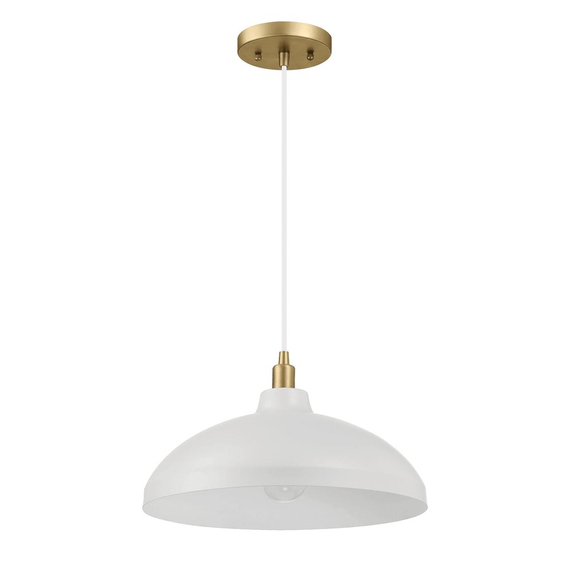 Astral – Single Light Pendant Lamp For Entrance Kitchen Island – Gold / White