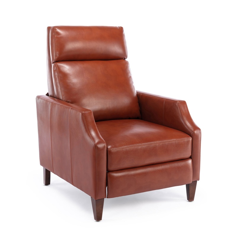 Biscoe – Mid Century Push Back Recliner – Caramel