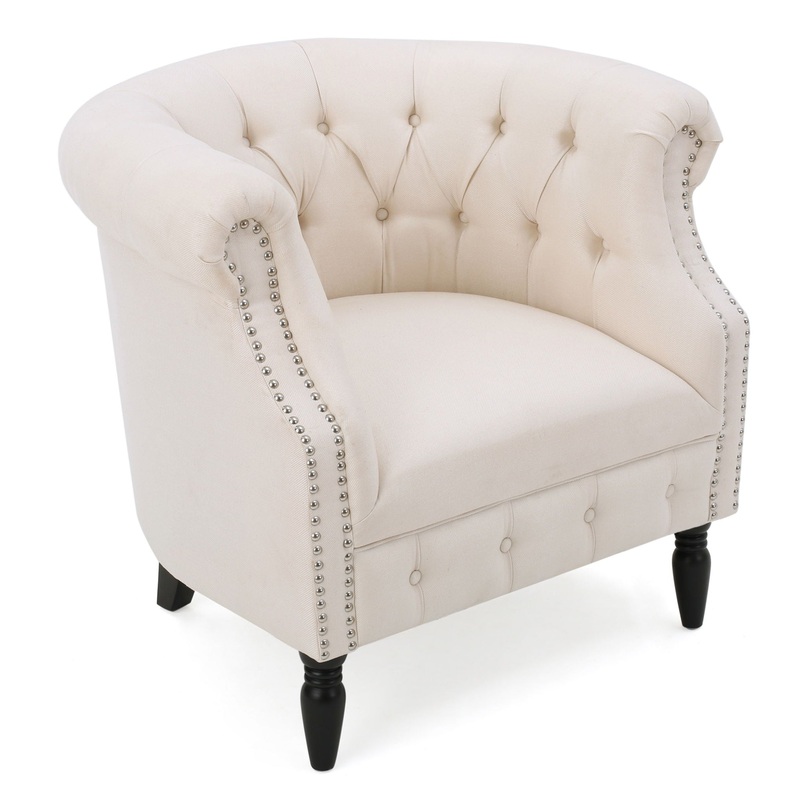 Celestialis – Upholstered Club Chair With Tub Design And Rolled Recessed Armrests
