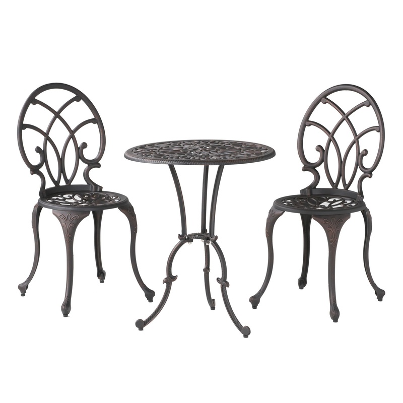 Charleston 3 Pieces Cast Bistro Set – Copper