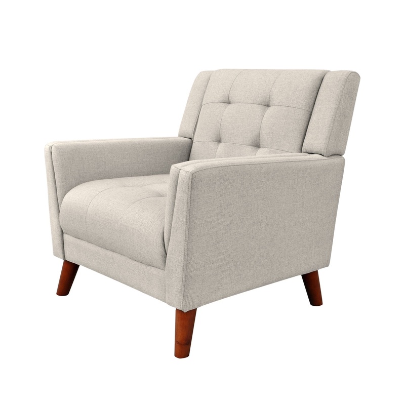 Luminaesque – Fabric Upholstered Armchair With Tufted Back