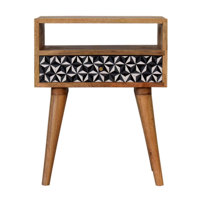 Mosaic Nightstand, 1 Drawer – Oak