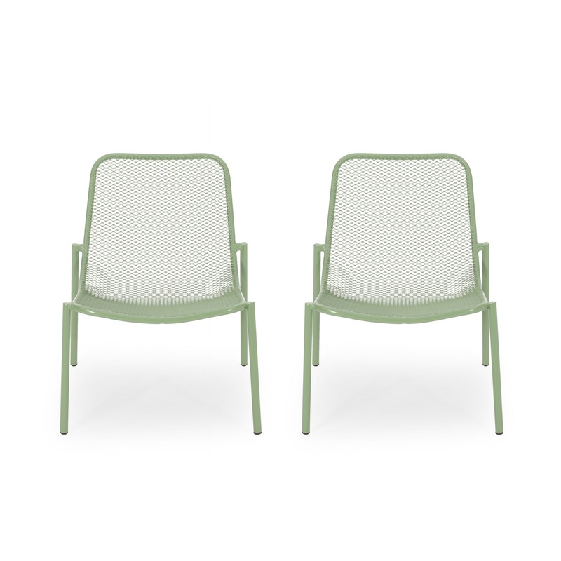 Outdoor Iron Chair With Mesh Design