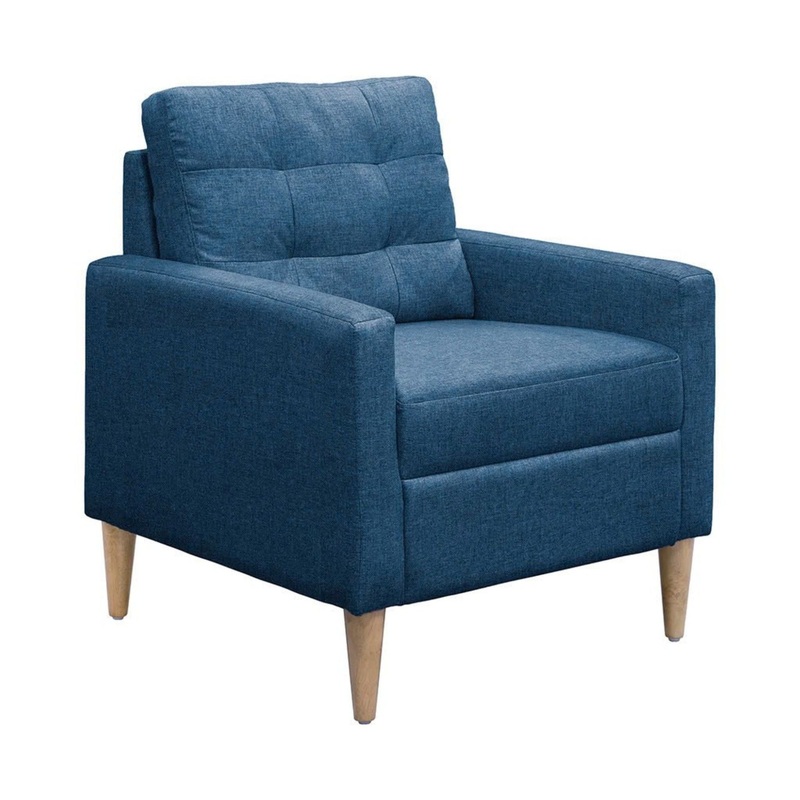 Contemporary Tufted Back Accent Chair With High Density Foam Support – Blue