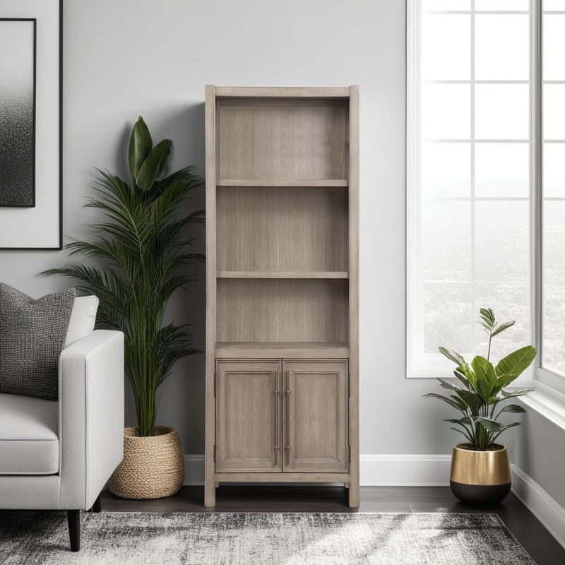 Cypress Lane – Bookcase Pier Cabinet – White Oak