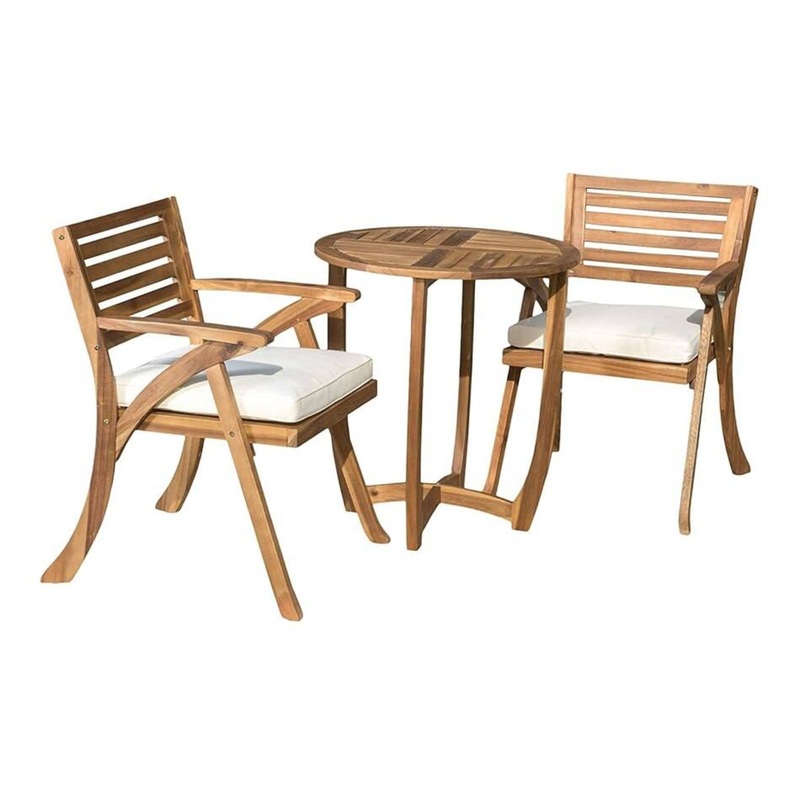 Outdoor Dining Set With Coffee Table And 2 Chairs – Teak