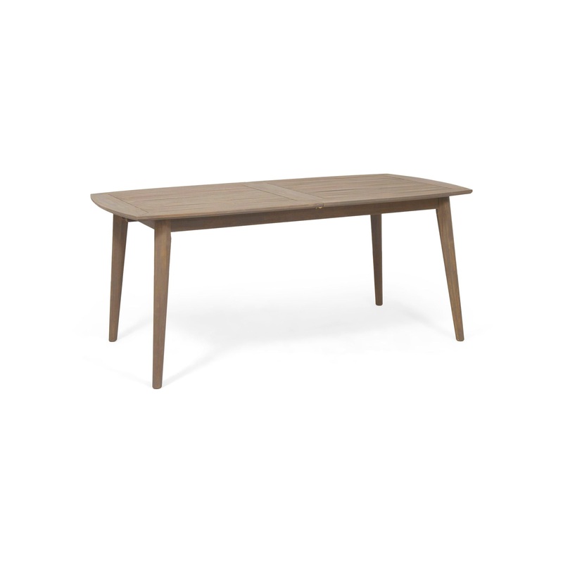 Placidity – Outdoor Expandable Dining Table With Slatted Tabletop And Tapered Legs
