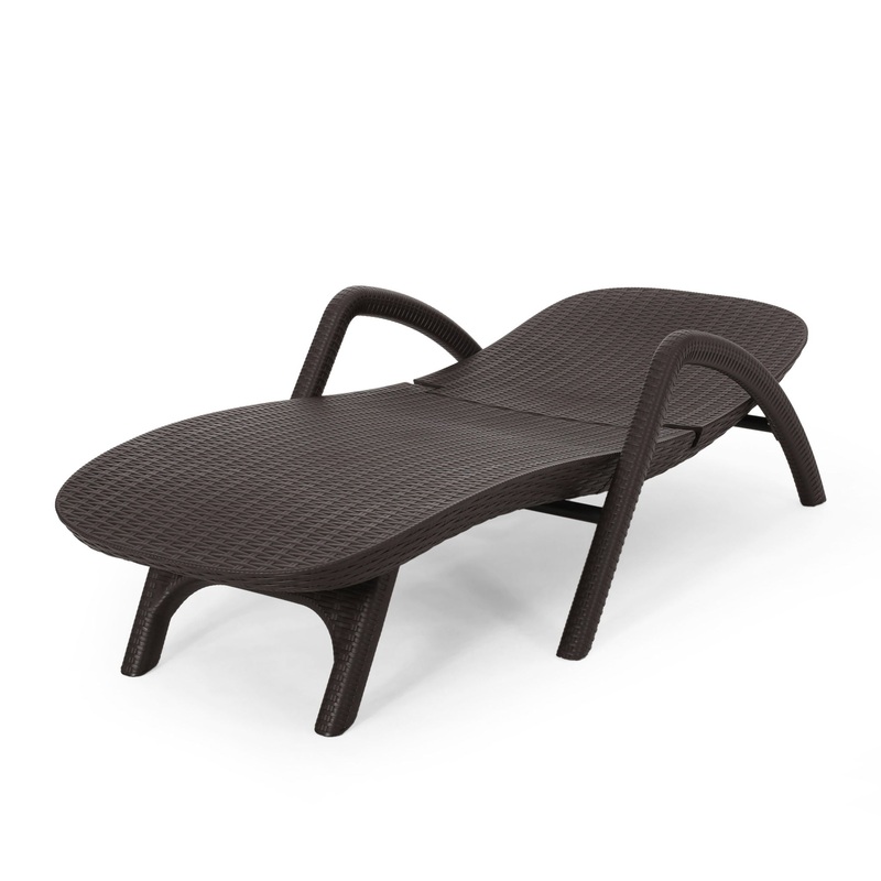 Polypropylene Resin Chaise Lounge With Hand Crafted Details – Dark Brown