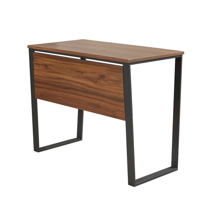 Computer Desk With Metal Legs – Dark Coffee