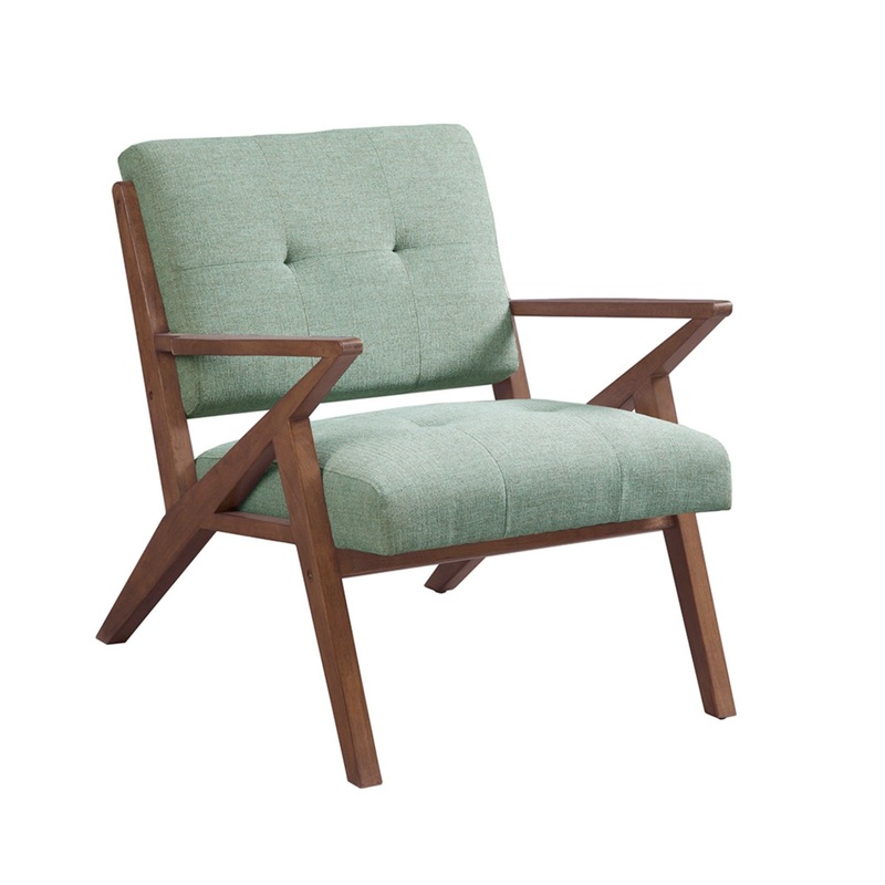 Lounge Chair Mid – Century Modern Design Polyester – Seafoam