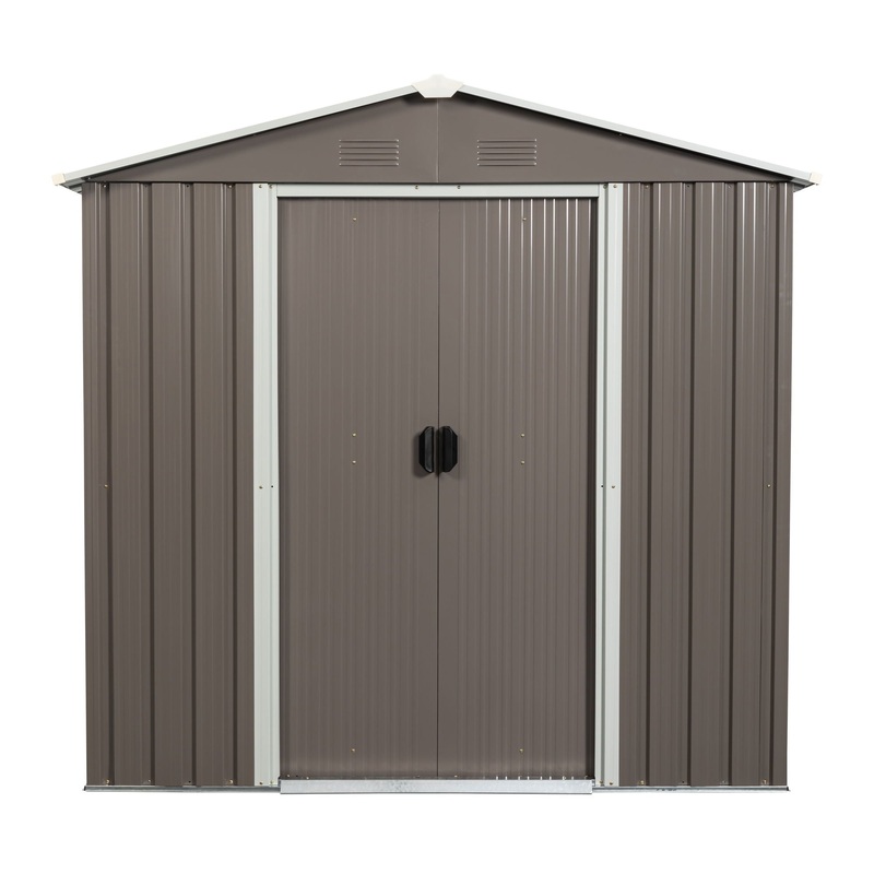 Outdoor Metal Storage Shed|Dark Gray|47″W x 73″D x 73″H